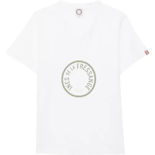 Grünes V-Ausschnitt T-Shirt mit Logo , Damen, Größe: L - Ines De La Fressange Paris - Modalova