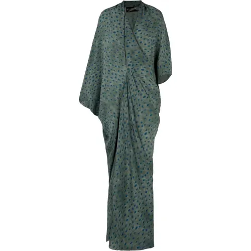 Silk Kimono Style Midi Dress , female, Sizes: S, M, L - Cortana - Modalova