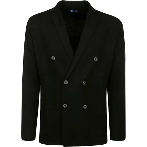 Double-breasted Revers Jacket in Wool , male, Sizes: 2XL, 3XL, M - Hindustrie - Modalova