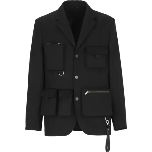 Wool Jacket Peak Lapel , male, Sizes: L - Lanvin - Modalova