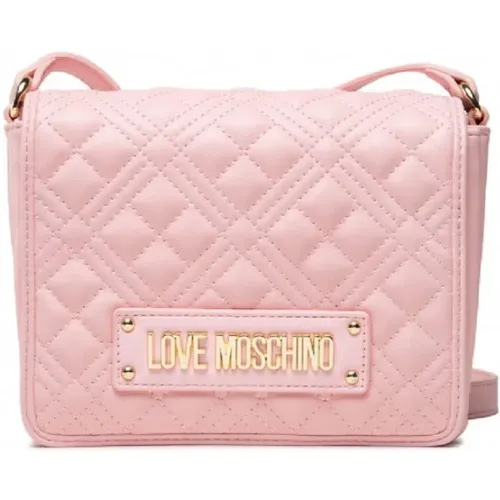 Quilted Mini Shoulder Bag with Adjustable Strap , female, Sizes: ONE SIZE - Love Moschino - Modalova