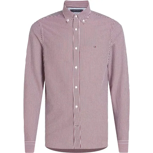 Collection Pinstripe Slim Fit Shirt , Herren, Größe: M - Tommy Hilfiger - Modalova