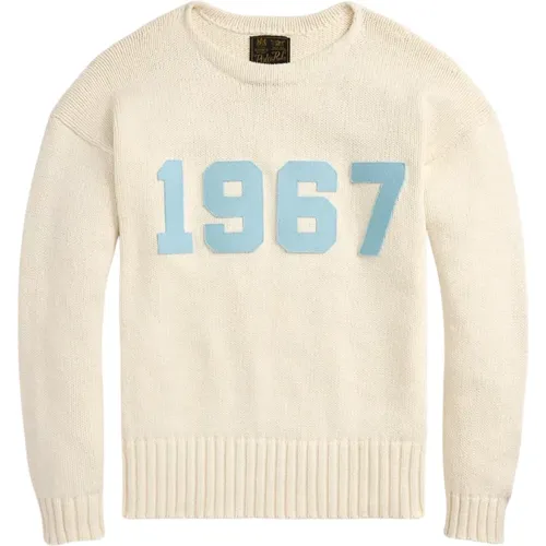 Cream Combo Crew Neck Sweater , male, Sizes: XL, L - Ralph Lauren - Modalova
