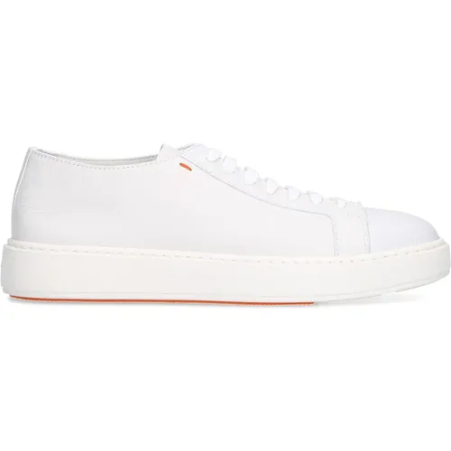 Low Top Leather Sneakers , male, Sizes: 12 UK, 11 UK, 10 1/2 UK, 14 UK, 10 UK, 6 1/2 UK, 7 1/2 UK, 6 UK, 11 1/2 UK, 8 1/2 UK, 9 1/2 UK, 9 UK - Santoni - Modalova