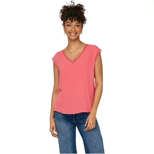 Damen V-Ausschnitt T-Shirt Jasmina , Damen, Größe: M - Only - Modalova