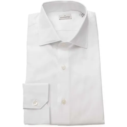Weißes Hemd mit Französischem Kragen aus Baumwolle , Herren, Größe: XS - Bagutta - Modalova