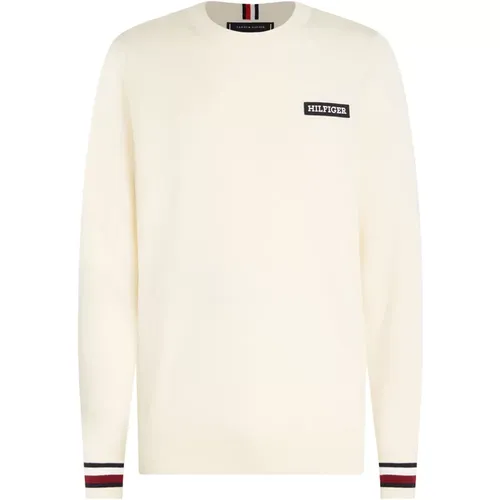 Weiße Pullover für Herren , Herren, Größe: L - Tommy Hilfiger - Modalova