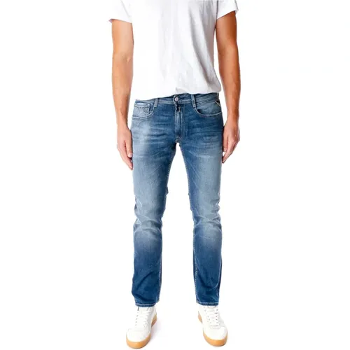 Rocco Straight Fit Mid Waist Jeans , Herren, Größe: W38 L32 - Replay - Modalova