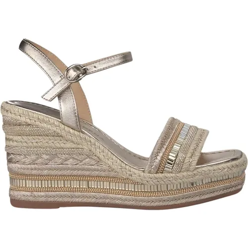 Rhinestone Wedge Sandal with Braided Detail , female, Sizes: 3 UK, 5 UK, 2 UK, 8 UK, 9 UK, 6 UK, 4 UK, 7 UK - Alma en Pena - Modalova