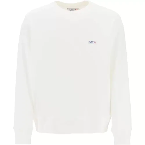 Sweatshirt with logo label , male, Sizes: 2XL, XL, L, M, S - Autry - Modalova