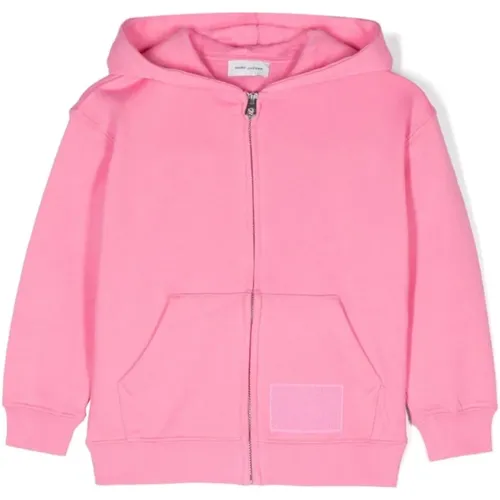 Rosa Logo Patch Reißverschluss Hoodie Pullover - Marc Jacobs - Modalova