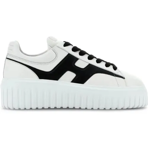 Bianco/Nero Stripes Sneaker , female, Sizes: 6 UK - Hogan - Modalova