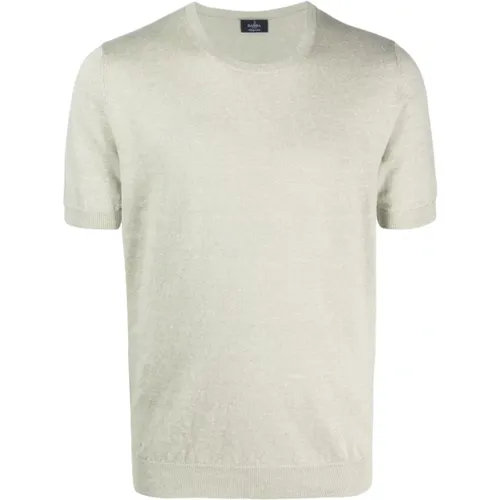 Linen/cotton knit t-shirt , male, Sizes: 3XL - Barba - Modalova