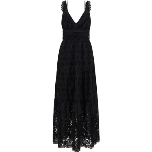 Schwarzes Textil Damen Kleid , Damen, Größe: M - Guess - Modalova