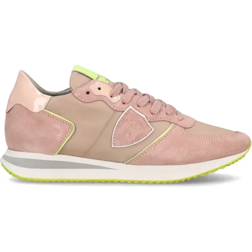 Rosa und Neon Gelbe Trpx Sneakers , Damen, Größe: 35 EU - Philippe Model - Modalova