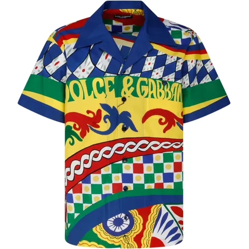Multicolour Carretto Print Shirt , male, Sizes: M - Dolce & Gabbana - Modalova