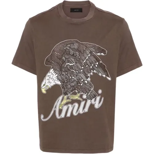 Cotton Jersey T-shirt with Eagle Logo , male, Sizes: M, S, XL - Amiri - Modalova