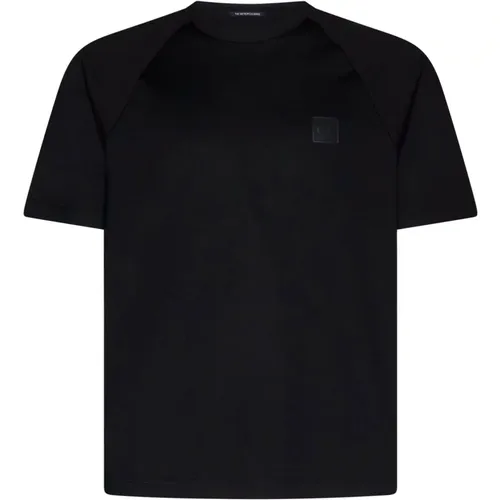 Schwarzes Metropolis T-Shirt mit perforierten Details , Herren, Größe: M - C.P. Company - Modalova