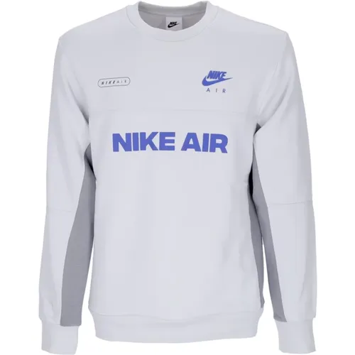 Air Brushed-back Crew Sweatshirt , male, Sizes: XL - Nike - Modalova