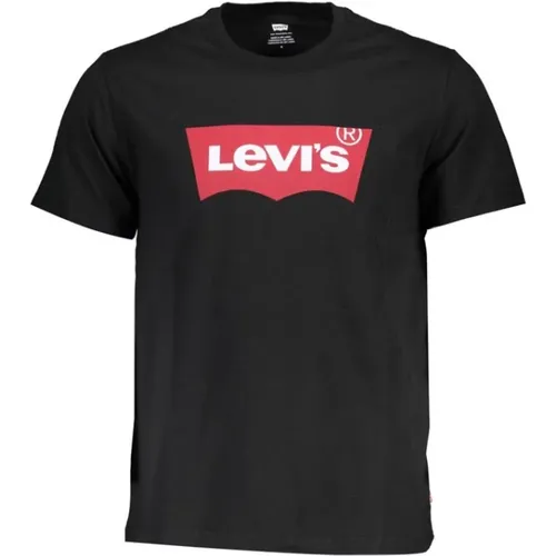 Levi's, Schwarzes Baumwoll-Rundhals-T-Shirt , Herren, Größe: M - Levis - Modalova