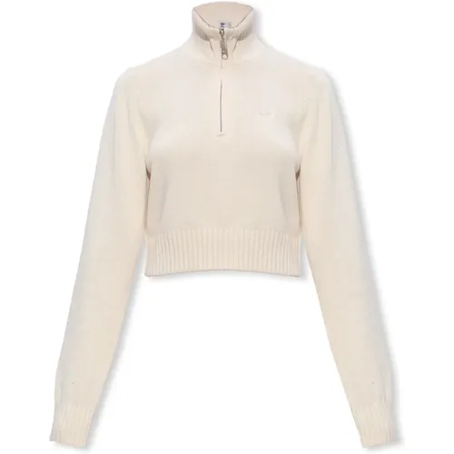 Crop-Sweater mit Stehkragen , Damen, Größe: XL - adidas Originals - Modalova