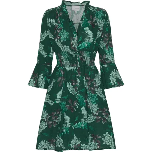 Grünes Blumen Kurzes Kleid Sally , Damen, Größe: XS - American Dreams - Modalova