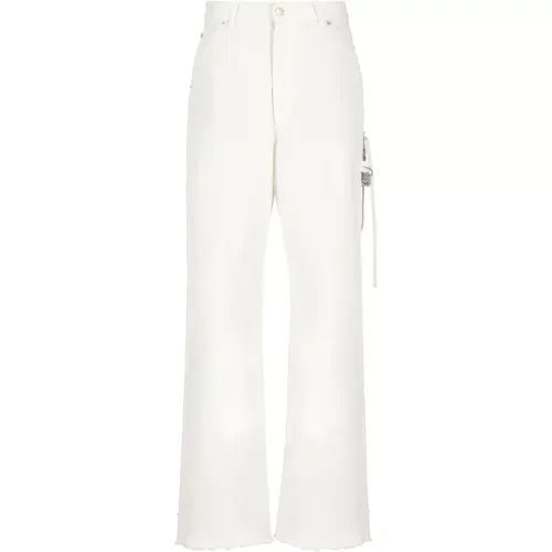Cotton Pants with Glass Detail , female, Sizes: W27 - Darkpark - Modalova