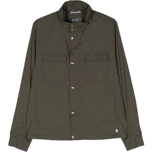 Polyester Cotton Jacket with Zip Closure , male, Sizes: L - Fedeli - Modalova