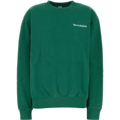 Stylischer Grüner Baumwoll-Sweatshirt - Sporty & Rich - Modalova