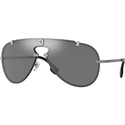 Ruthenium/Grey Sunglasses,Gold/Silver Sunglasses - Versace - Modalova