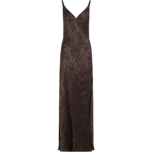 Leopard Jacquard Long Dress , female, Sizes: XS, 2XS - alexander mcqueen - Modalova