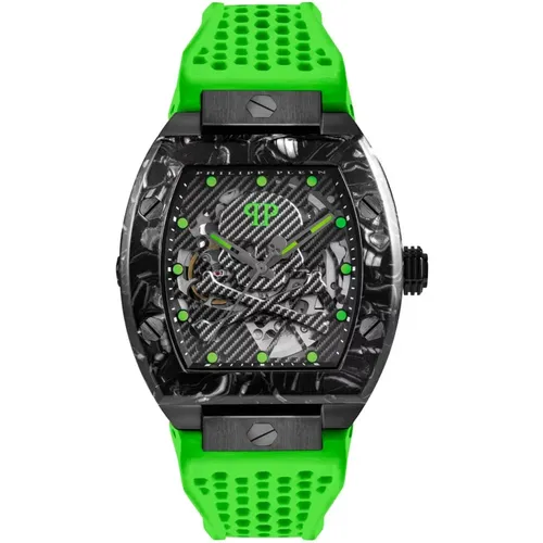 The $keleton $port Master Neon Lime Watch , male, Sizes: ONE SIZE - Philipp Plein - Modalova
