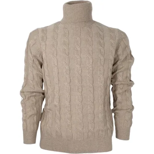 Men's Slim Fit Cashmere and Wool Turtleneck , female, Sizes: 4XL, L, 2XL, XL - Cashmere Company - Modalova