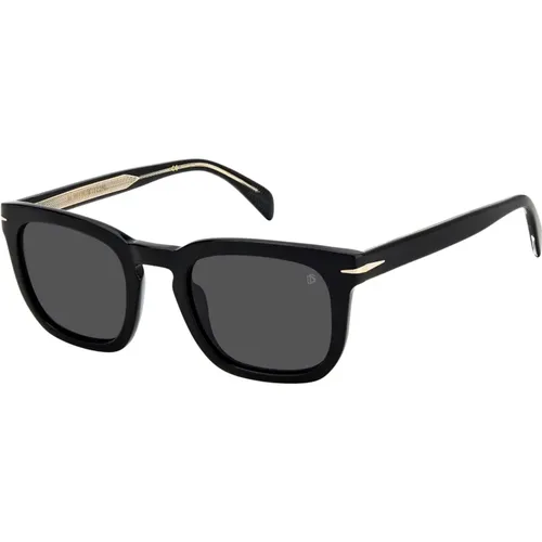 Schwarze/Graue Sonnenbrille DB 7076/S , Herren, Größe: 50 MM - Eyewear by David Beckham - Modalova
