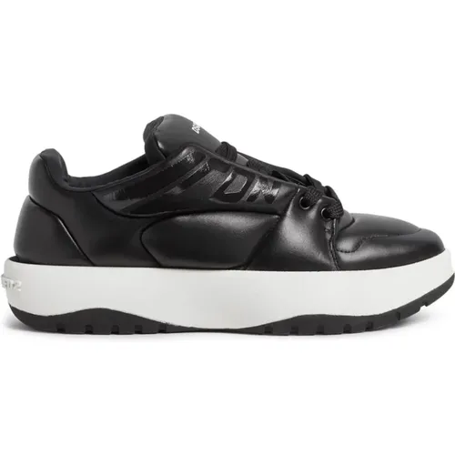 Schwarze Ledersneaker mit aufgeblasenem Design - Dsquared2 - Modalova