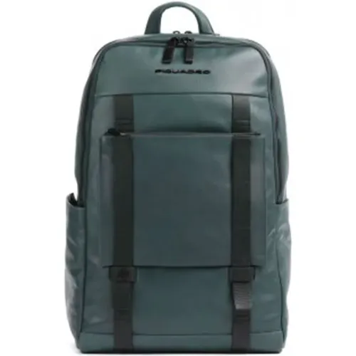 Leather Laptop Backpack , male, Sizes: ONE SIZE - Piquadro - Modalova