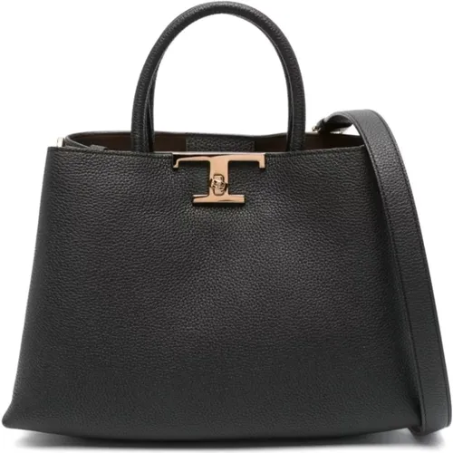 Calfskin Shopping Bag with Turn Lock Buckle , female, Sizes: ONE SIZE - TOD'S - Modalova