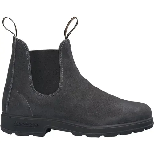 Grau/schwarze Lederstiefeletten , Herren, Größe: 43 1/2 EU - Blundstone - Modalova