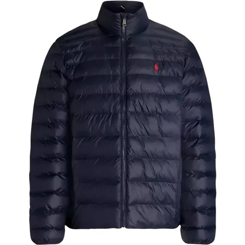 Dunkelblaue Steppjacke mit Logo , Herren, Größe: M - Ralph Lauren - Modalova