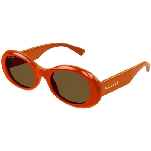 Braune Sonnenbrille Gg1587S 003 , Damen, Größe: 52 MM - Gucci - Modalova