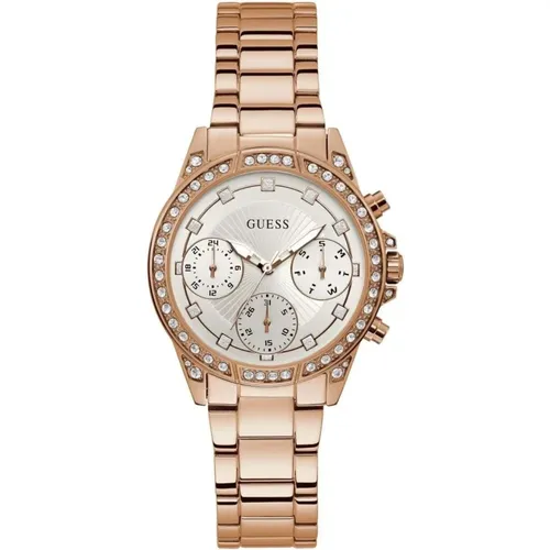 Gemini Rosegold Zirconia Analogue Watch , female, Sizes: ONE SIZE - Guess - Modalova