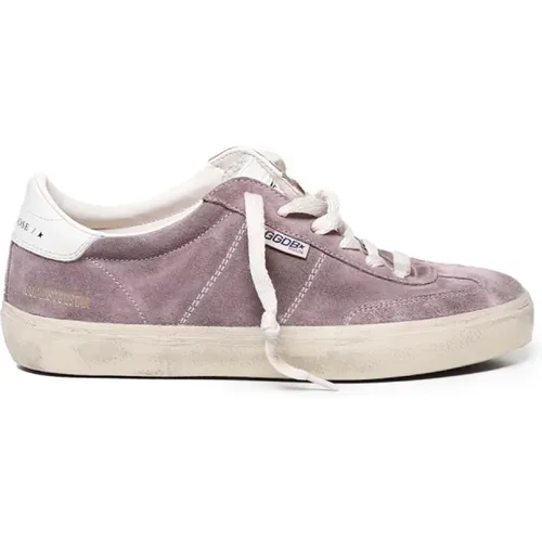 Mauve Suede Lace-Up Sneakers , female, Sizes: 5 UK, 3 UK, 4 UK, 8 UK, 2 UK, 7 UK, 6 UK - Golden Goose - Modalova