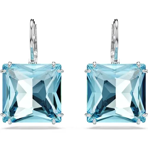 Millenia Drop Ohrringe Blau Kissen Schliff - Swarovski - Modalova