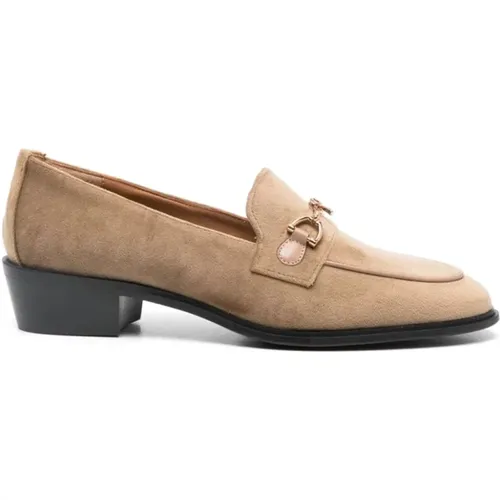 Goldene Samt Slip-On Flache Schuhe , Damen, Größe: 36 EU - Roberto Festa - Modalova