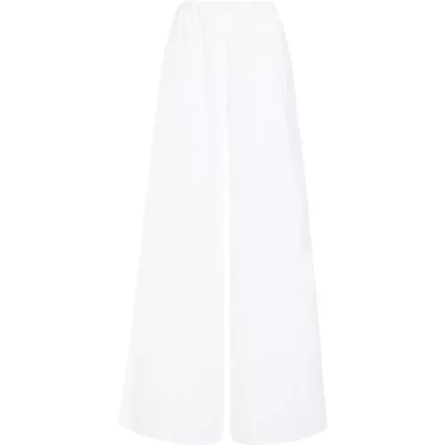 Weiße Baumwollweite Beinhosen , Damen, Größe: 2XS - Max Mara - Modalova