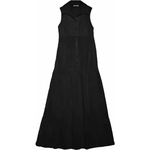 Schwarzes Chemisier Kleid mit Rüschen , Damen, Größe: L - PATRIZIA PEPE - Modalova