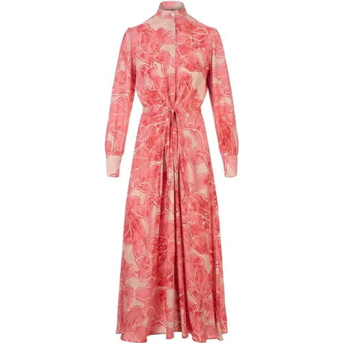 Floral Print Silk Shirt Dress , female, Sizes: M, S, XS - Kiton - Modalova