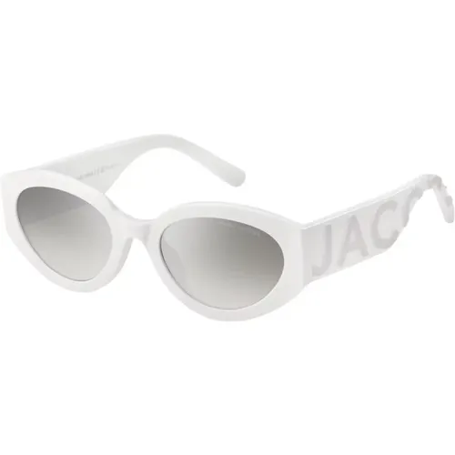 Grey Sungles with Grey Mirrorshade Silver Lenses , unisex, Sizes: 54 MM - Marc Jacobs - Modalova