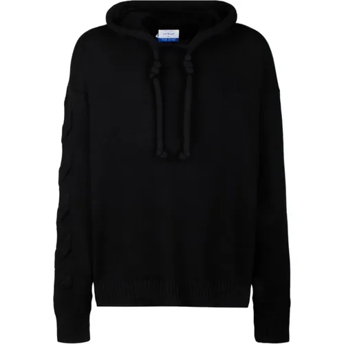 D Diag Knit Hoodie , male, Sizes: S, XS, M - Off White - Modalova