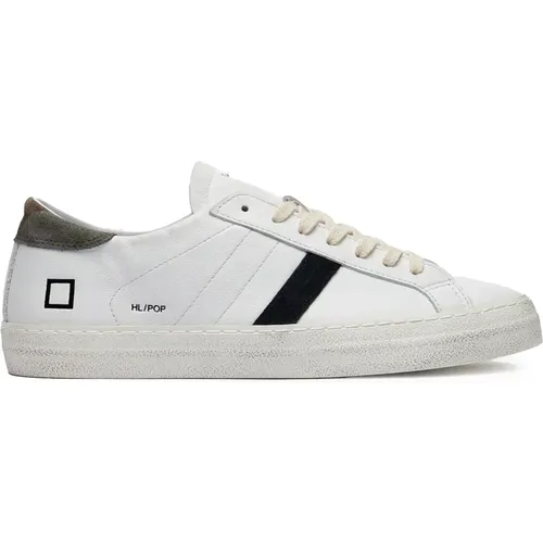 Weiße Low-Top-Sneaker aus Leder mit geprägtem Logo - D.a.t.e. - Modalova